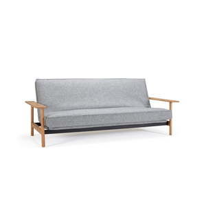 Jasnoszara rozkładana sofa ze zdejmowanym obiciem Innovation Balder Twist Granite, 97x230 cm