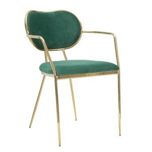 Ciemnozielone krzesło z żelazną konstrukcją Mauro Ferretti Sedia Glam