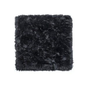 Czarny dywan kwadratowy z owczej skóry Royal Dream Zealand Square, 70x70 cm