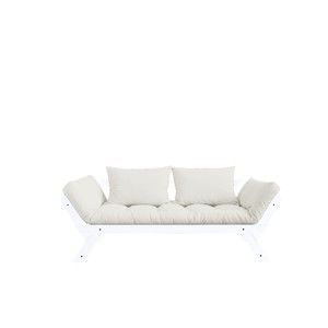 Sofa rozkładana z jasnobeżowym pokryciem Karup Bebop White