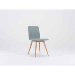 Niebieskie krzesło do jadalni z dębową konstrukcją Gazzda Ena