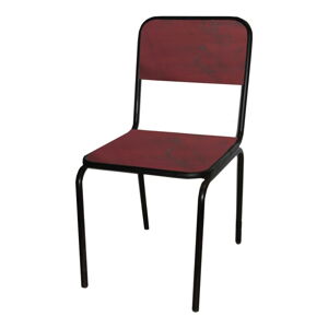 Bordowe krzesło z litego drewna jodłowego Industrial – Antic Line