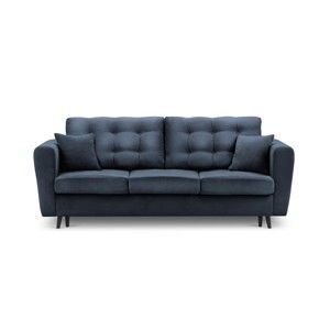 Niebieska rozkładana sofa ze schowkiem Kooko Home Chillout