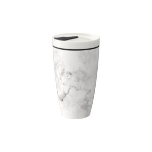 Szaro-biały porcelanowy kubek podróżny Villeroy & Boch Like To Go, 350 ml