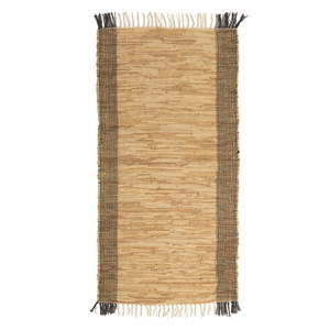 Brązowy dywan skórzany Simla, 80x50 cm