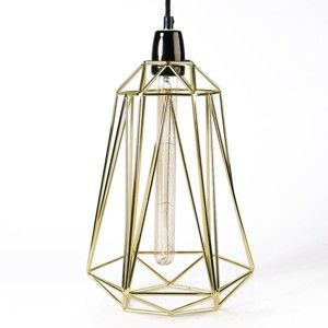 Złota lampa wisząca z czarnym kablem Filament Style Diamond #5