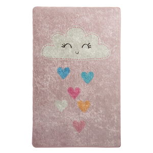 Różowy antypoślizgowy dywan dziecięcy Chilai Baby Cloud, 140x190 cm