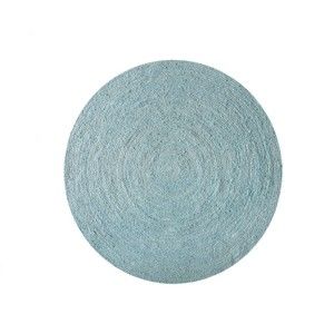 Dywan z juty Linen Couture Rug Circle Blue Wave, ⌀ 140 cm