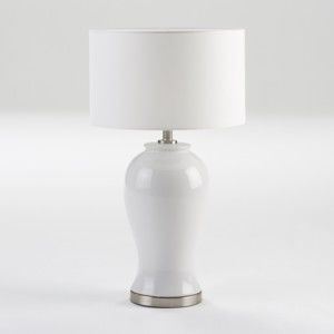 Biała ceramiczna lampa stołowa bez abażuru Thai Natura Eline, wys. 52 cm