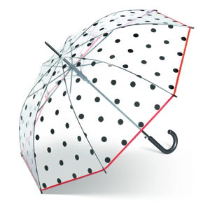 Damski przezroczysty parasol Ambiance Black Dots, ⌀ 95 cm