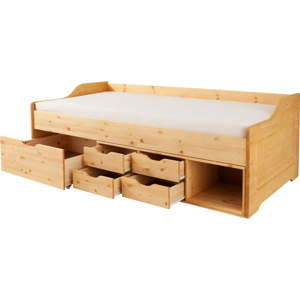Łóżko jednoosobowe z litego drewna sosnowego Støraa Marco