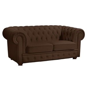 Brązowa sofa 2-osobowa ze skóry ekologicznej Max Winzer Bridgeport