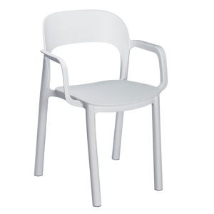 Zestaw 4 białych krzeseł ogrodowych z podłokietnikami Resol Ona