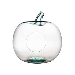 Osłonka szklana na sukulenty w kształcie jabłka ze szkła z recyklingu Ego Dekor, wys. 20 cm