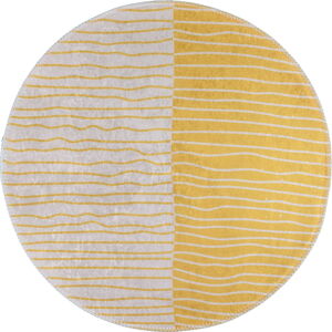 Żółty/kremowy okrągły dywan odpowiedni do prania ø 120 cm Yuvarlak – Vitaus