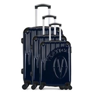 Zestaw 3 ciemnoniebieskich walizek na kółkach VERTIGO Cadenas Integre
