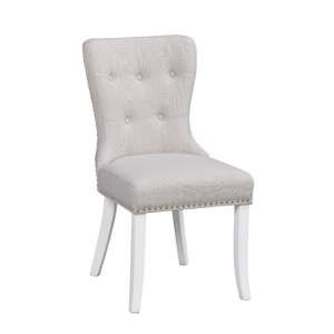 Białe tapicerowane krzesło do jadalni z konstrukcji z brzozy Folke Ina