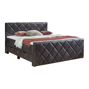 Czarne łóżko boxspring ze schowkiem 180x200 cm Chester – Rojaplast