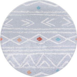 Jasnoszary okrągły dywan odpowiedni do prania ø 120 cm Yuvarlak – Vitaus