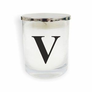 Biało-czarna świeczka North Carolina Scandinavian Home Decors Monogram Glass Candle V