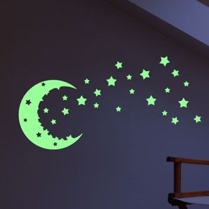 Zestaw ściennych świecących naklejek dziecięcych Ambiance Moon and Stars