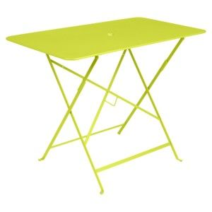 Jasnozielony stolik ogrodowy Fermob Bistro, 97x57 cm