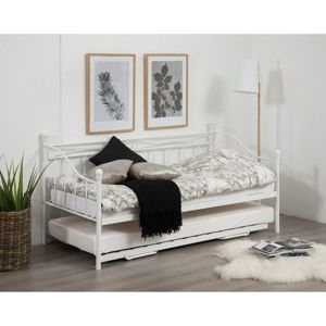 Białe rozkładane łóżko Actona Olivia, 90 - 180x200 cm