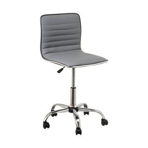 Szare krzesło biurowe z imitacji skóry – Casa Selección