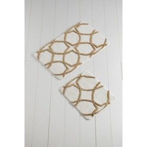 Zestaw 2 beżowych dywaników łazienkowych Confetti Bathmats Bonne Gold