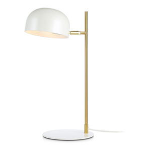 Biała lampa stołowa z podstawą w kolorze miedzi Markslöjd Pose