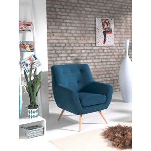Niebieski fotel Sinkro Sofia