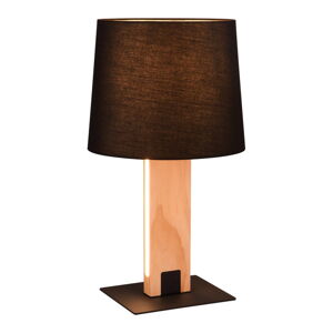 Czarna/naturalna lampa stołowa LED z tekstylnym kloszem (wysokość 50 cm) Rahul – Trio