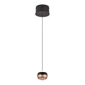 Lampa wisząca LED w czarno-miedzianym kolorze z metalowym kloszem ø 15,5 cm Orbit – Trio Select