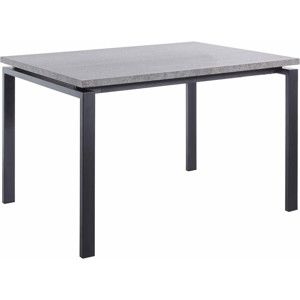 Czarny stół z blatem z dekorem betonowym Støraa Sandra, 90x120 cm