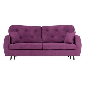 Fioletowa rozkładana sofa 3-osobowa ze schowkiem Mazzini Sofas Popy