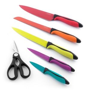 Zestaw 5 noży i nożyczek ze stali nierdzewnej InnovaGoods Ceramic