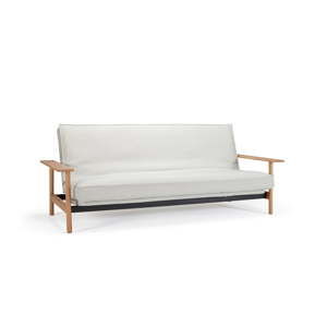 Biała rozkładana sofa ze zdejmowanym obiciem Innovation Balder Mixed Dance Neutral, 97x230 cm