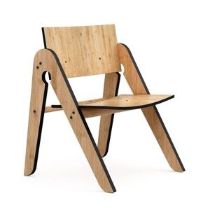 Bambusowe krzesełko dziecięce z czarnymi detalami We Do Wood Lilly's