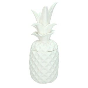 Biały porcelanowy pojemnik w kształcie ananasa HF Living
