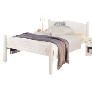 Białe łóżko z litego drewna sosnowego Støraa Barney, 90x200 cm