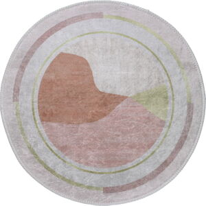 Pomarańczowy/kremowy okrągły dywan odpowiedni do prania ø 120 cm Yuvarlak – Vitaus
