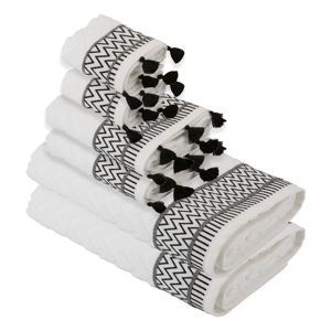 Komplet 6 czarno-białych ręczników Bella Maison Karma