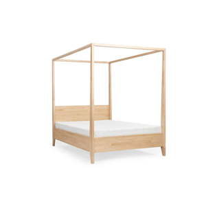 Łóżko dwuosobowe z litego drewna bukowego SKANDICA Canopy, 200x200 cm
