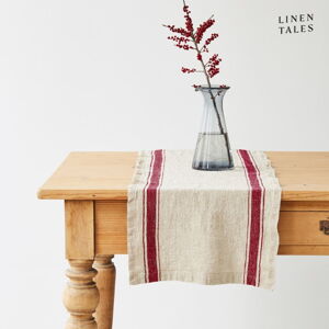 Lniany bieżnik 40x200 cm Red Stripe Vintage – Linen Tales