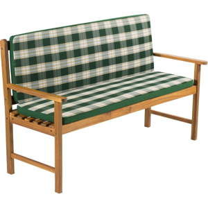 Zielono-biała poduszka na ławkę Fieldmann, grubość 5 cm