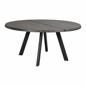 Ciemnobrązowy okrągły stół do jadalni z drewna dębowego Rowico Freddie, ø 160 cm
