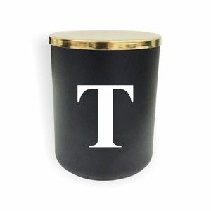 Czarno-biała świeczka North Carolina Scandinavian Home Decors Monogram Glass Candle T