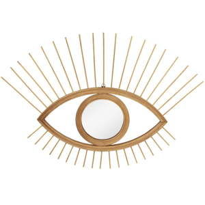 Lustro ścienne w kształcie oka z ramą w kolorze złota Le Studio Rotin