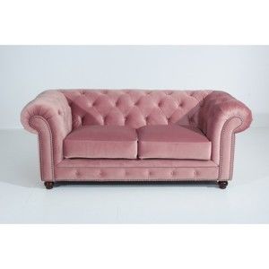 Różowa sofa dwuosobowa Max Winzer Orleans Velvet
