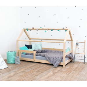 Łóżko dziecięce z drewna świerkowego z barierkami Benlemi Tery, 80x160 cm